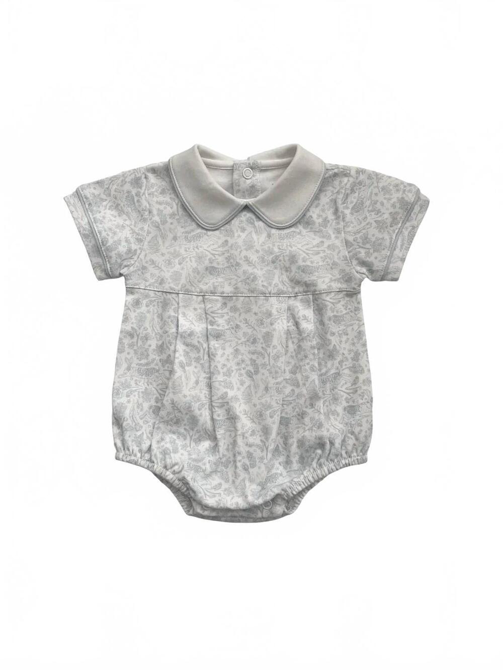 NEW TECOMOABESOS boy's rabbit bubble onesie in grey